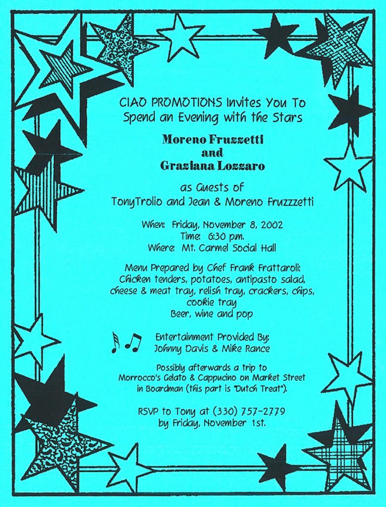 Ciao Promotions presents Dinner & Show “Evening with the Stars” – Youngstown, OH