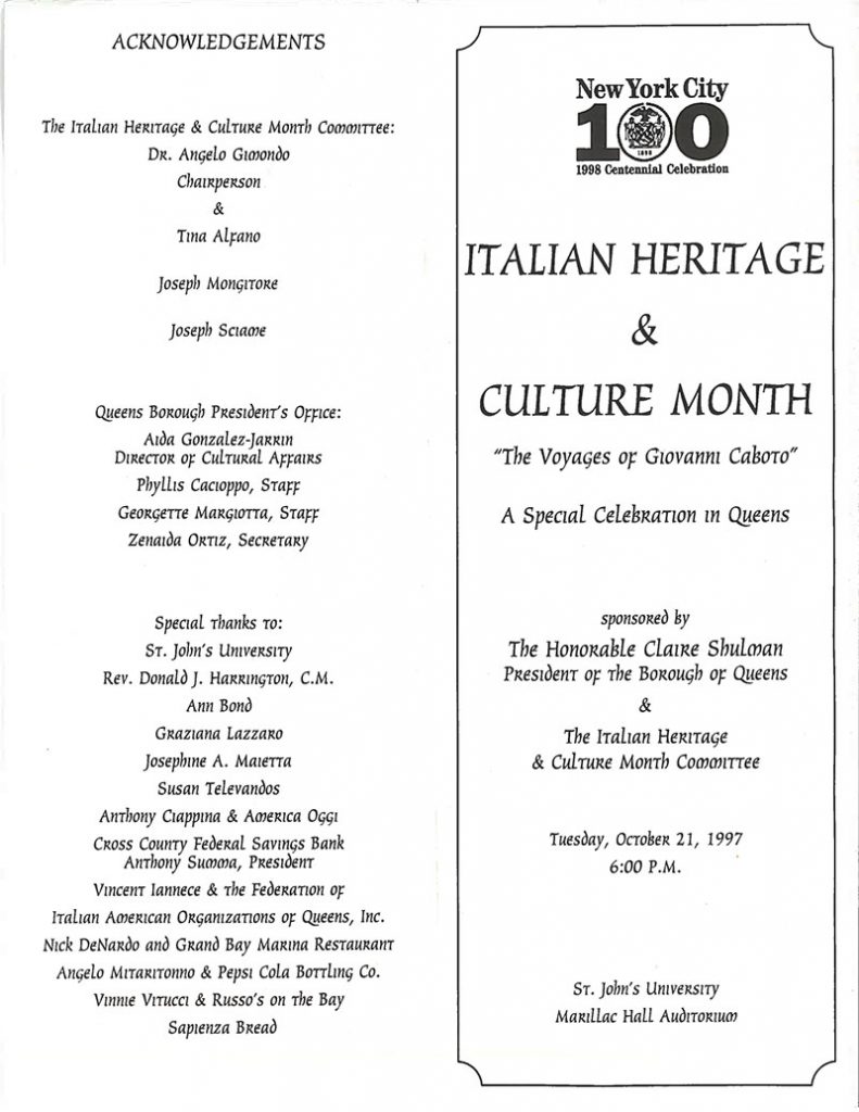 Italian Heritage & Culture Month – Queens, NY